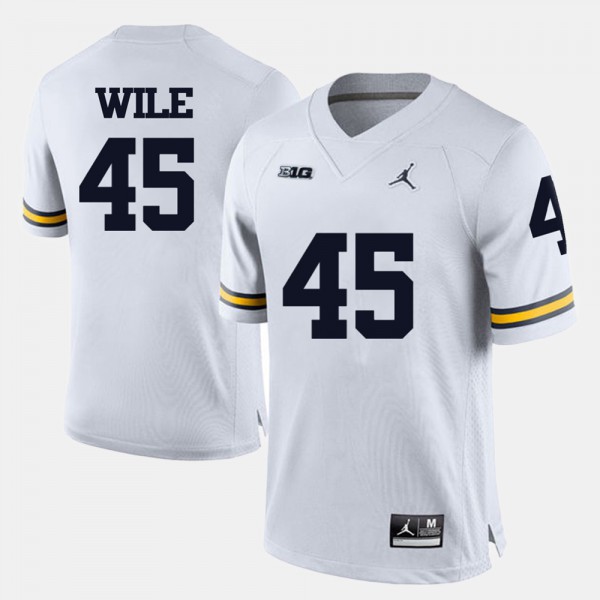 Michigan Wolverines #45 For Men Matt Wile Jersey White Stitch College Football